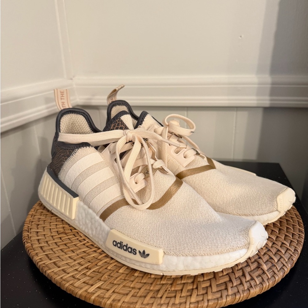 Adidas Beige and Grey NMD Sneakers